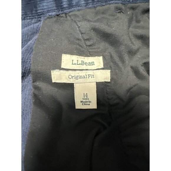 L.L. Bean Blue Original Fit Corduroy Pants Women's Size 14 Tall - Picture 5 of 11